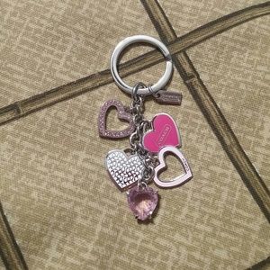 Coach Keychain or Keyfob with Hearts